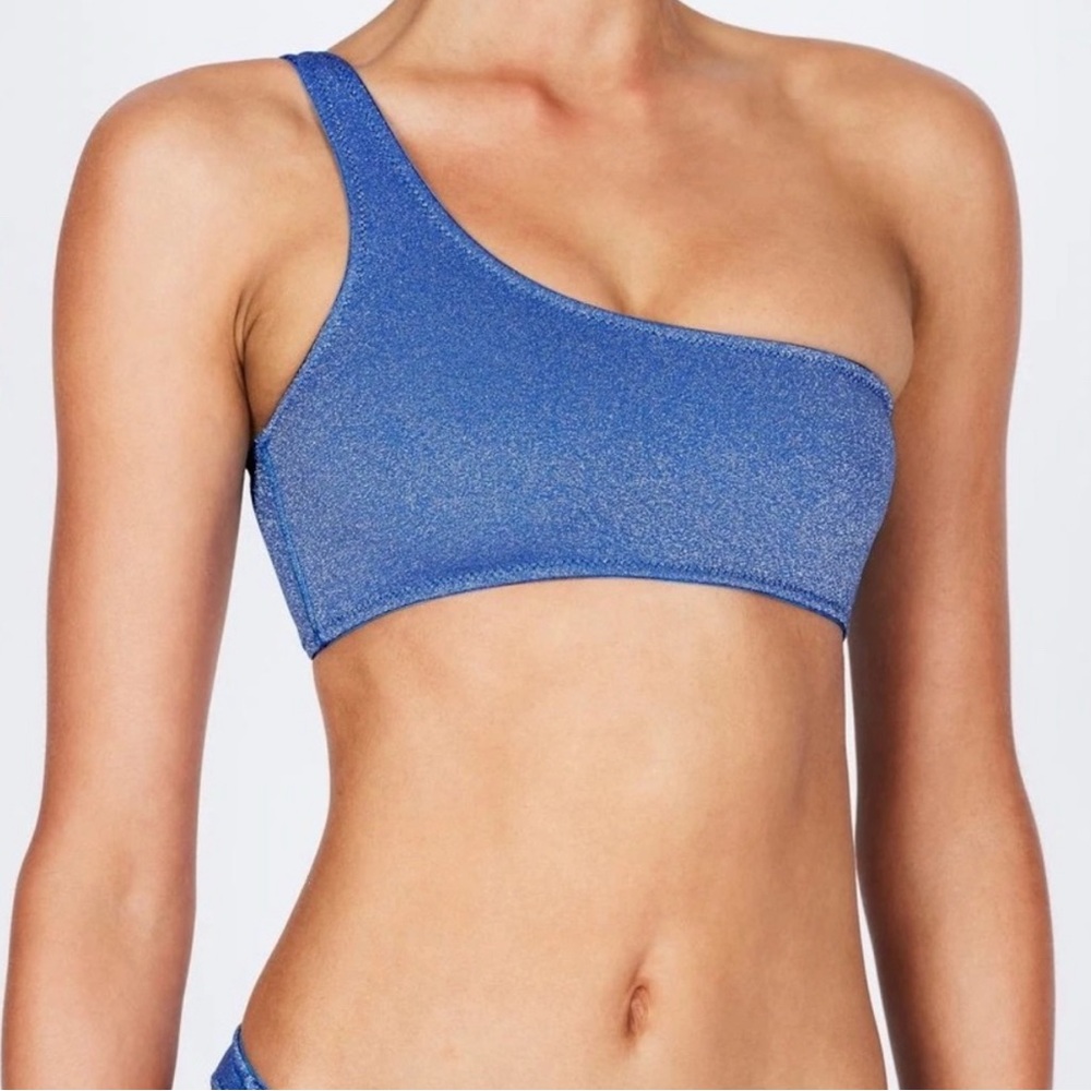 One-Shoulder Blue Bralette